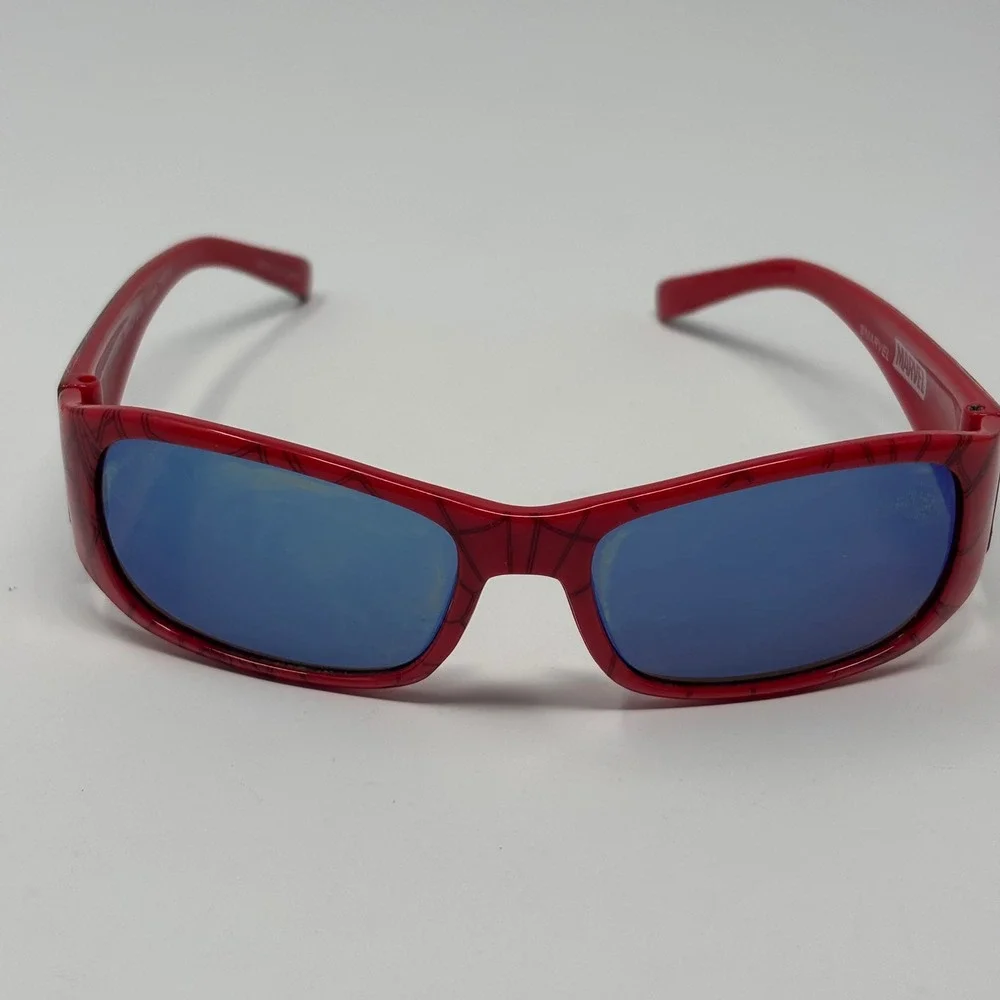 Marvel Spider Man Sunglasses Kids Red Web‎ Graphic Blue Tinted Lenses Superhero